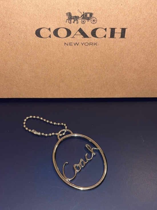 Coach Accessories - Coach Silver Script Oval Keyring